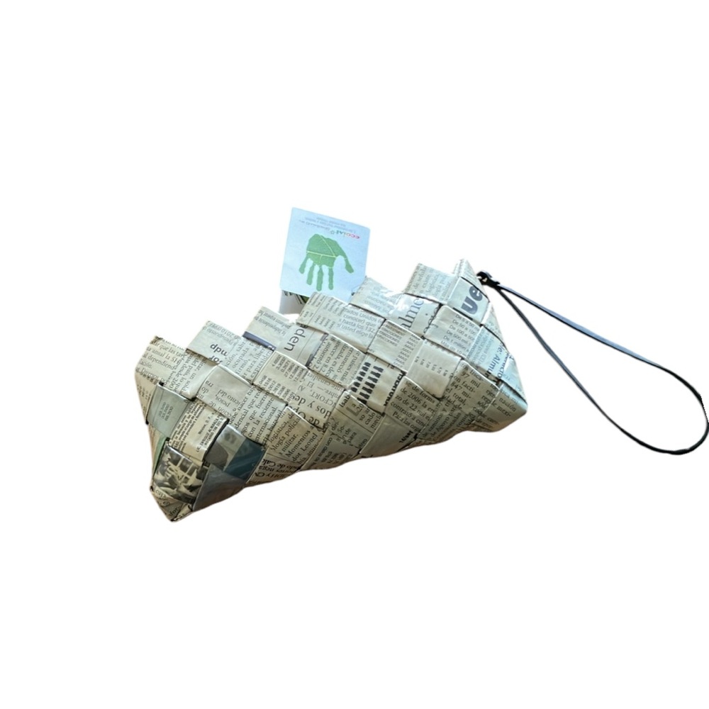 ECOIST mini wristlet bag upcycled paper y2K